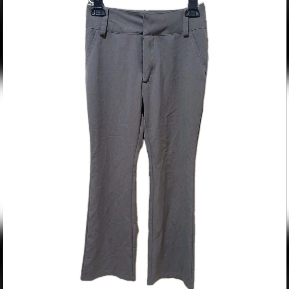 Y2K Grey Flare Stretch Trousers Women's Size:SMALL Bell Bottoms Brand New - Picture 2 of 9